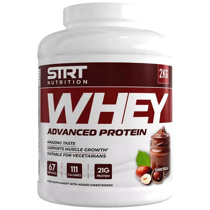 STRT Nutrition Whey Advanced Protein 2kg | 21g Protein | 66 Servings | 8 Flavours