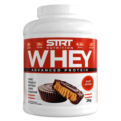 STRT Nutrition Whey Advanced Protein 2kg | 21g Protein | 66 Servings | 8 Flavours