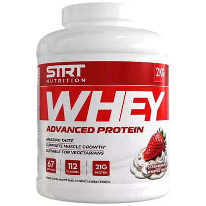 STRT Nutrition Whey Advanced Protein 2kg | 21g Protein | 66 Servings | 8 Flavours