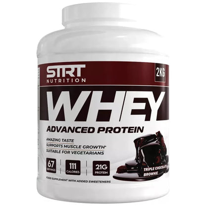 STRT Nutrition Whey Advanced Protein 2kg | 21g Protein | 66 Servings | 8 Flavours