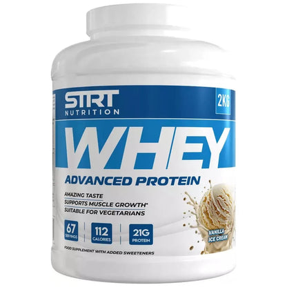 STRT Nutrition Whey Advanced Protein 2kg | 21g Protein | 66 Servings | 8 Flavours