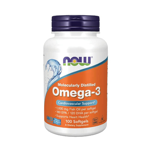 NOW Foods Molecularly Distilled Omega-3 100 Softgels - Premium Omega 3 from Health Supplements UK - Just $9.99! Shop now at Ultimate Fitness 4u