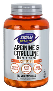 NOW Foods Arginine & Citrulline 120 Vcaps - Premium Pre Workout from Health Supplements UK - Just $19.99! Shop now at Ultimate Fitness 4u
