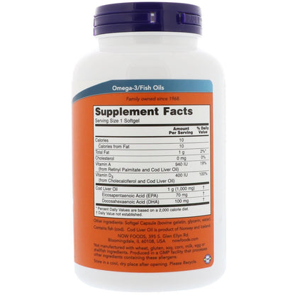 NOW Foods Cod LIver Oil 1000mg 90 Softgels - Premium Health Supplement from Health Supplements UK - Just $14.99! Shop now at Ultimate Fitness 4u