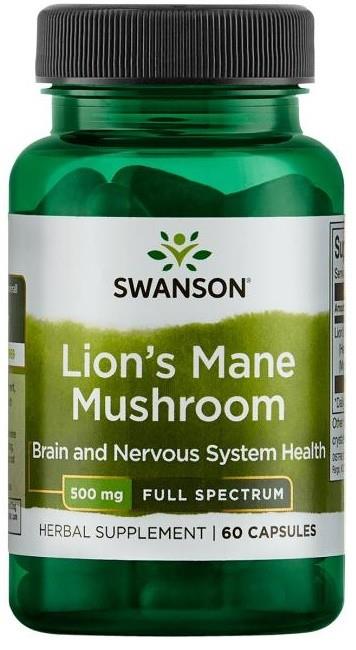 Swanson Full Spectrum Lion's Mane Mushroom, 500mg - 60 cap - Premium vitamins from Health Supplements UK - Just $9.99! Shop now at Ultimate Fitness 4u