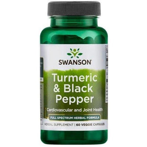 Swanson Turmeric & Black Pepper - 60 vcaps - Premium vitamins from Health Supplements UK - Just $9.99! Shop now at Ultimate Fitness 4u