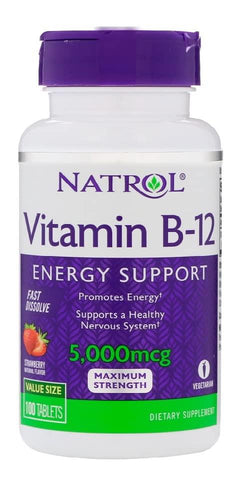 Natrol   Vitamin B-12 Fast Dissolve - Premium vitamins from Health Supplements UK - Just $12.99! Shop now at Ultimate Fitness 4u