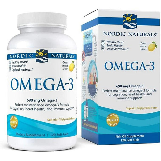 Nordic Naturals Omega-3 - 120 Softgels  Lemon - Premium Health Supplement from Ultimate Fitness 4u - Just $29.99! Shop now at Ultimate Fitness 4u