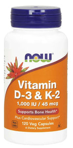 Vitamin D-3 1000iu & K-2 120 Veg Capsules Bone Health with K-2 absorption - Premium Health Supplement from Health Supplements UK - Just $14.99! Shop now at Ultimate Fitness 4u