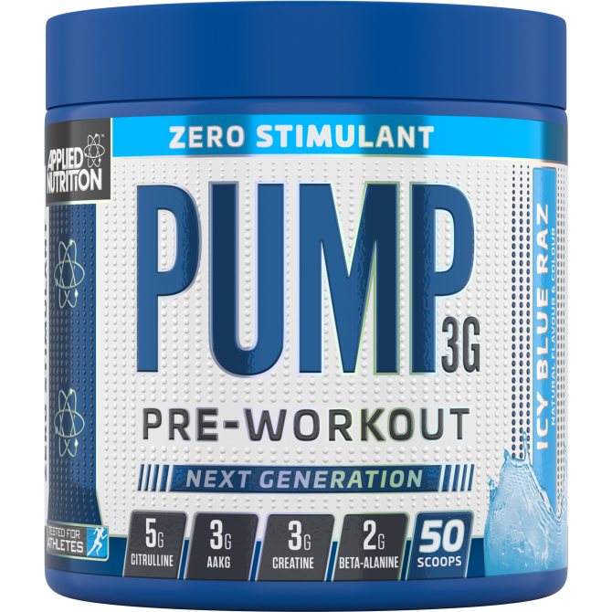 Applied Nutrition Pump 3G Zero Stimulant - 375g/50 scoops - Premium Pre Workout from Health Supplements UK - Just $21.99! Shop now at Ultimate Fitness 4u