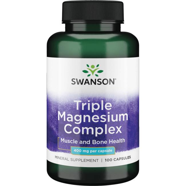 Swanson Triple Magnesium Complex, 400mg - 100 caps - Premium Health Supplement from Health Supplements UK - Just $9.95! Shop now at Ultimate Fitness 4u